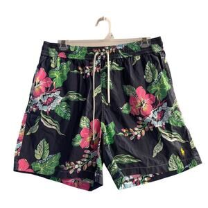 Polo Ralph Lauren Swim Trunks Mens Large Hawaiian Hula Floral Beach Surfer Large